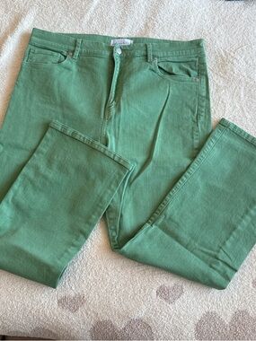 LOFT Straight Leg Pants in Green